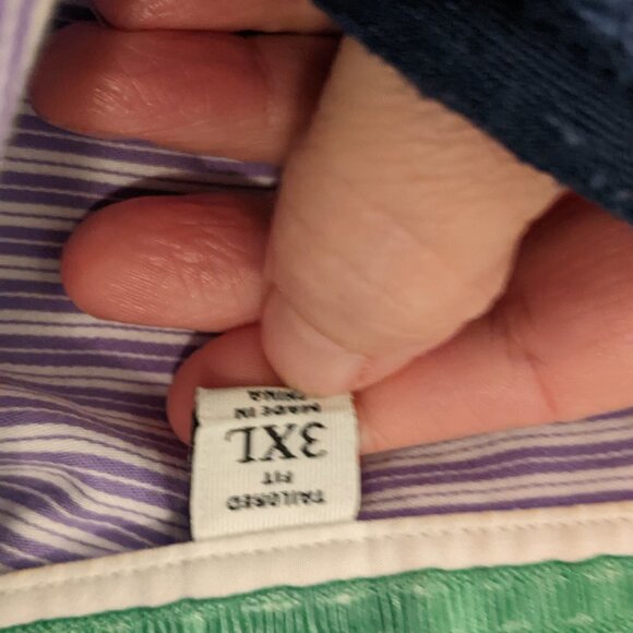 Robert Graham Purple White striped button up dress shirt 3XL - Picture 3 of 16